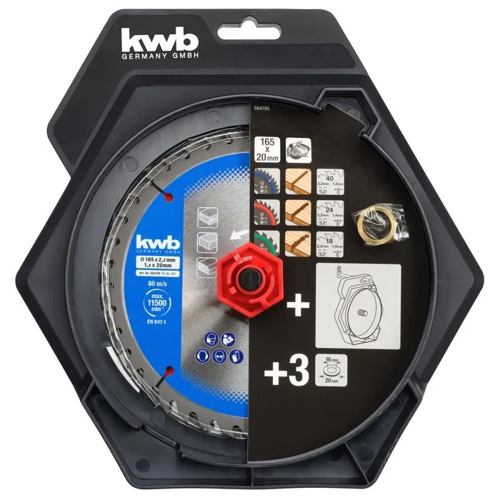 KWB KWB ZaagbladSet 165 x 20mm 18/24/40Tands