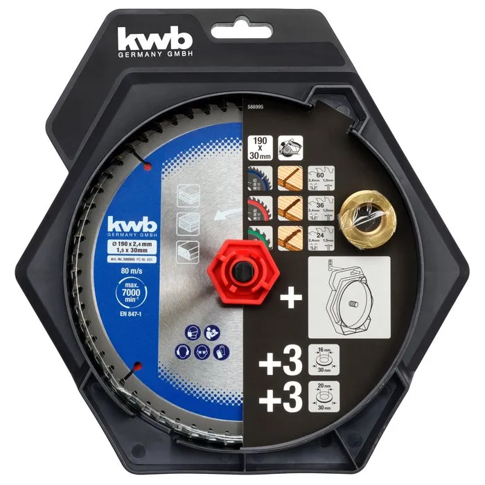 KWB KWB ZaagbladSet 190 x 30mm 24/36/60Tands