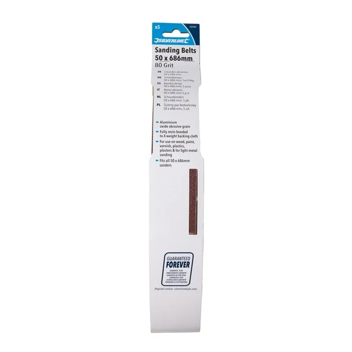 Silverline Silverline Schuurband 686x50mm K80 5-delig