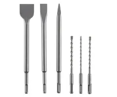 Irwin Set SDS+ boren/beitels 6PCS - boren (5.5, 6 en 7mm) en 3 SDS+ beitels (puntbeitel, vlakbeitel, spadebeitel)