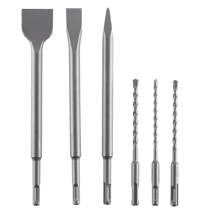 Irwin Set SDS+ boren/beitels 6PCS - boren (5.5, 6 en 7mm) en 3 SDS+ beitels (puntbeitel, vlakbeitel, spadebeitel)