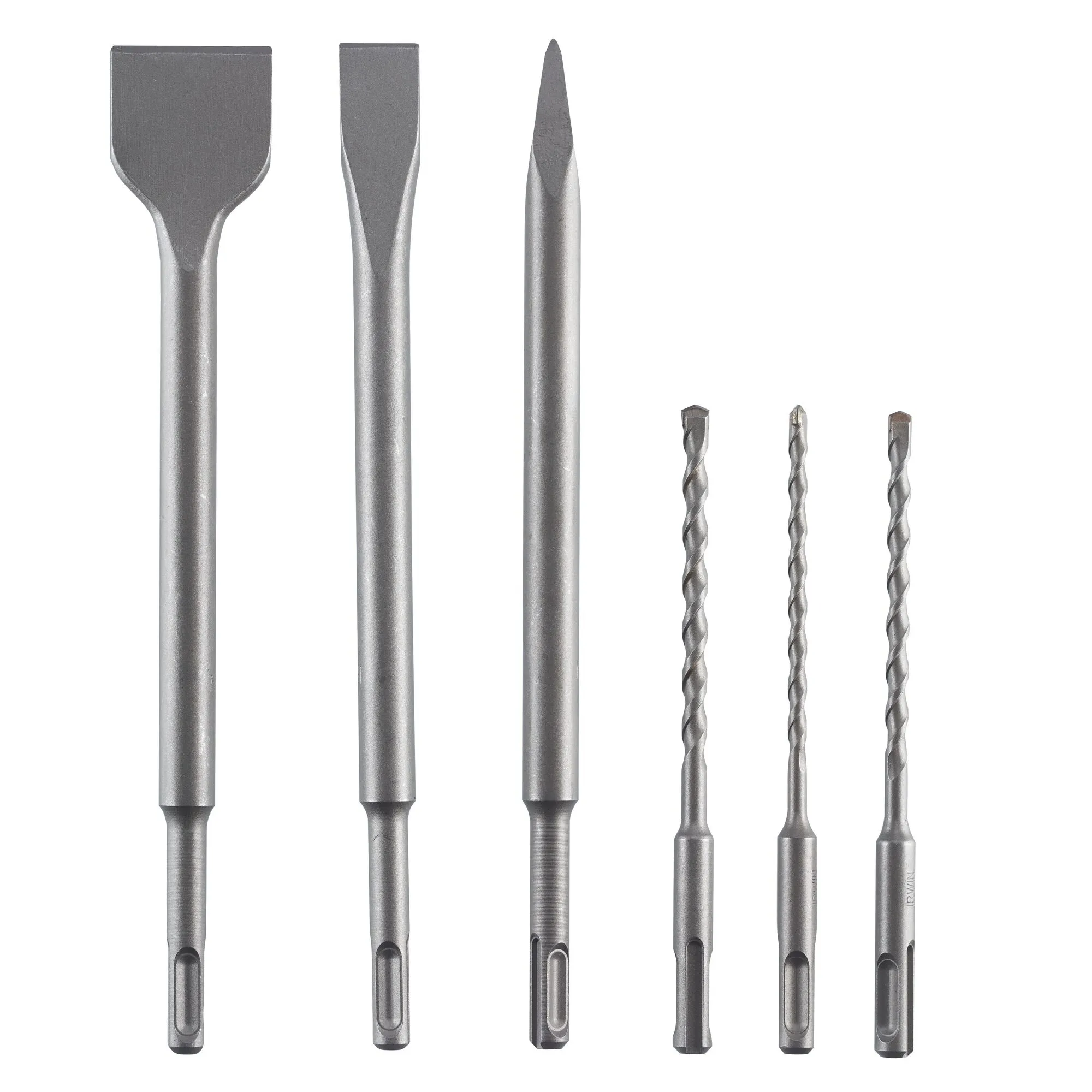 Irwin Irwin Set SDS+ boren/beitels 6PCS - boren (5.5, 6 en 7mm) en 3 SDS+ beitels (puntbeitel, vlakbeitel, spadebeitel)