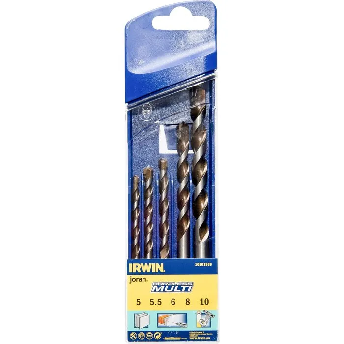 Irwin IRWIN Multimateriaalboren Set 5PCS 5/5.5/6/8/10mm