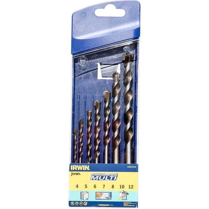 Irwin IRWIN Multimateriaalboren Set 7PCS 4/5/6/7/8/10/12mm