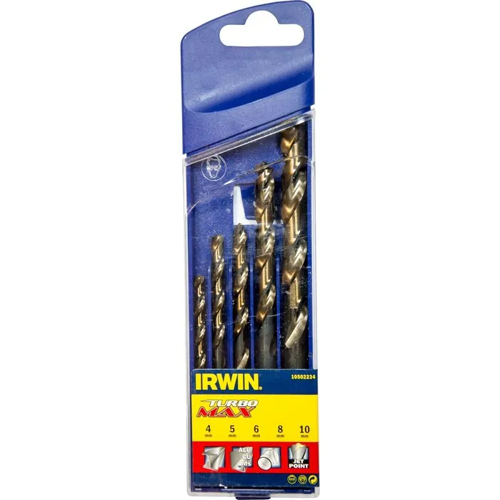Irwin IRWINHSS Metaalboren Turbomax 5PC Set 4-5-6-8-10mm