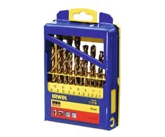 Irwin HSS Metaalboren 135° Titanium, 19PCS Set in metalen koffer: 1,0 - 10,0 mm