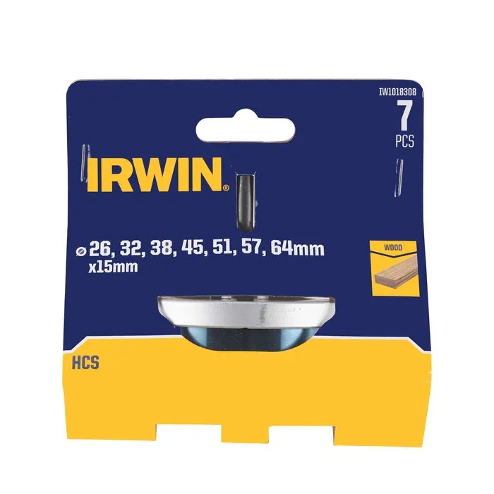 Irwin IRWIN Set gatenzagen 7PCS voor hout 26, 32, 38, 45, 51, 57 en 64mm.