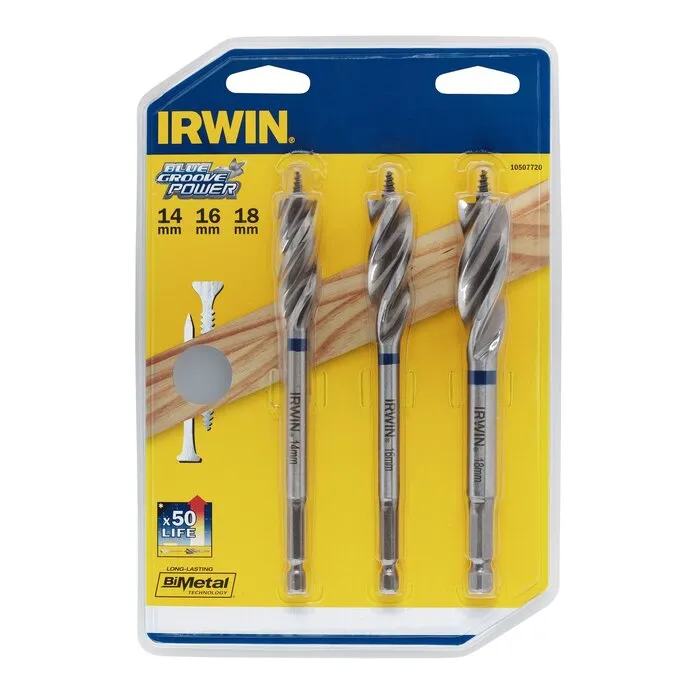 Irwin IRWIN Set Blue Groove Power 3PCS, in hard case, 14/16/18mm