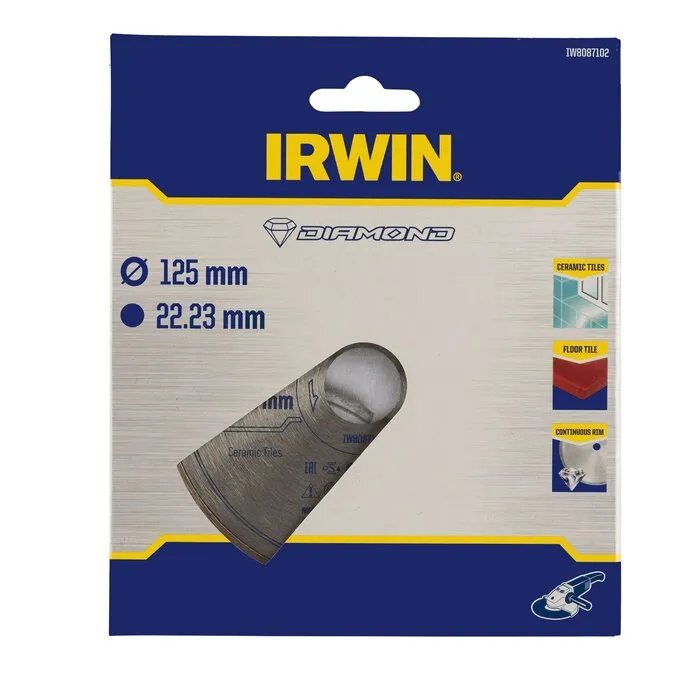 Irwin IRWIN Pro Performance diamantzaagblad 125mm voor haakse slijper, keramiek en tegels, volle rand