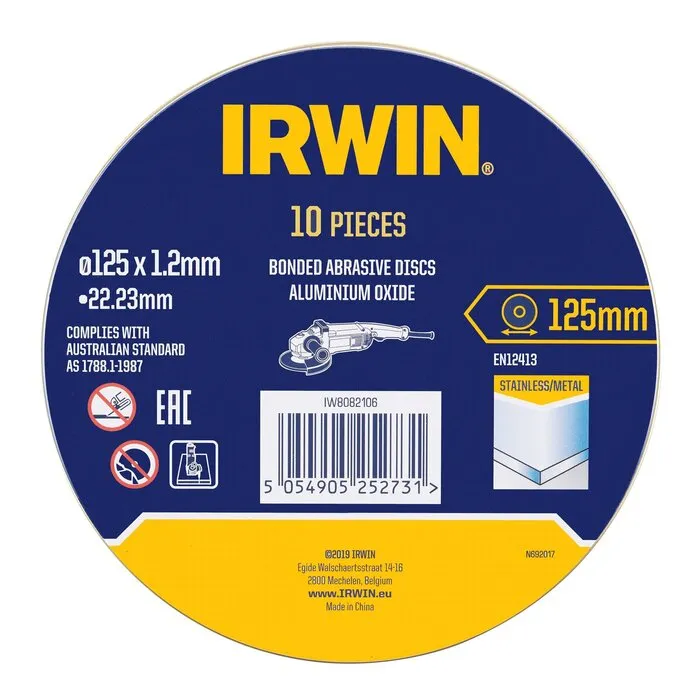 Irwin Blik doorslijpschijfven metaal 10PCS - 125x1,2mm