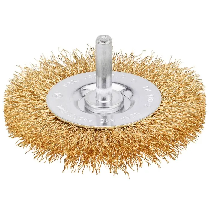 Irwin IRWIN Staaldraadborstel messing (boormachine) voor hout, diameter: 75mm. Dikte: 10mm.