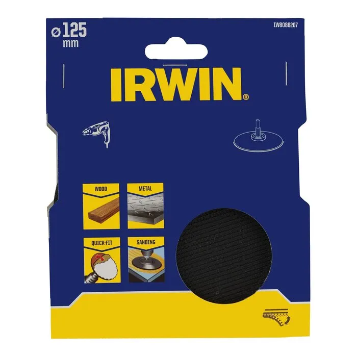 Irwin IRWIN Steunschijf (boormachine) met klittenband, diameter 125mm
