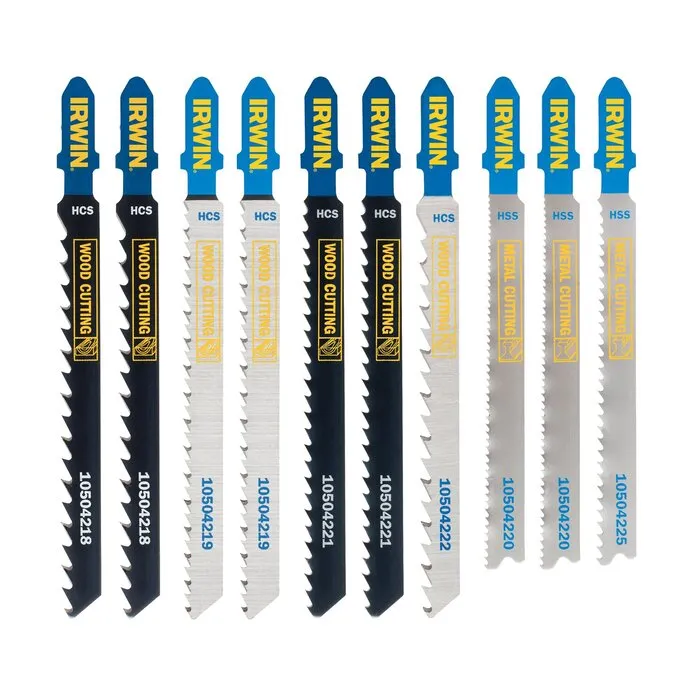 Irwin IRWIN Set decoupeerzaagbladen 10PCS, T-schacht Hout & metaal