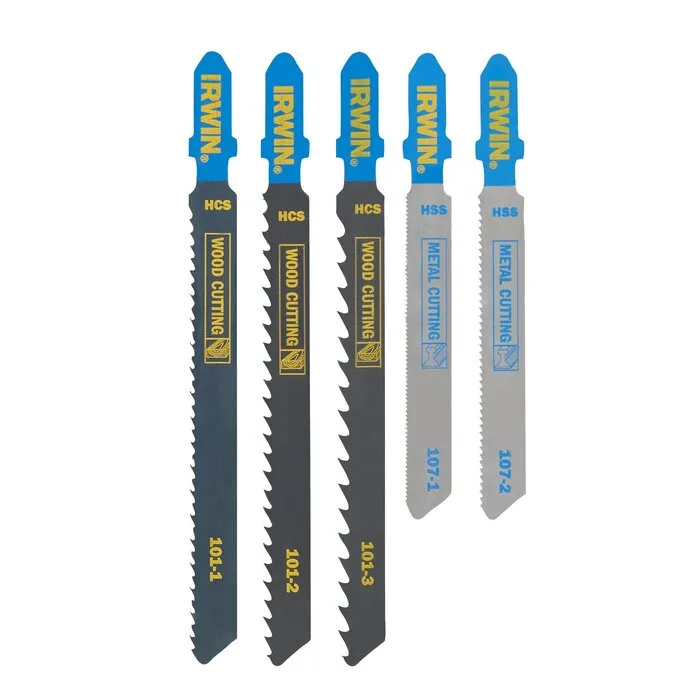 Irwin IRWIN Set decoupeerzaagbladen 5PCS mix 3 hout/2 metaal, diverse vertanding, T aansluiting