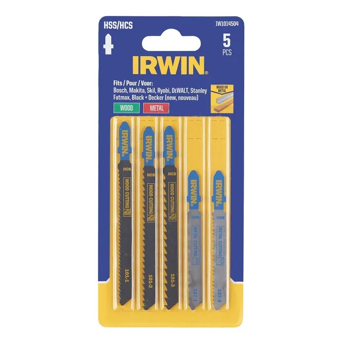 Irwin IRWIN Set decoupeerzaagbladen 5PCS Mix hout grof, medium, fijn /metaal fijn, medium
