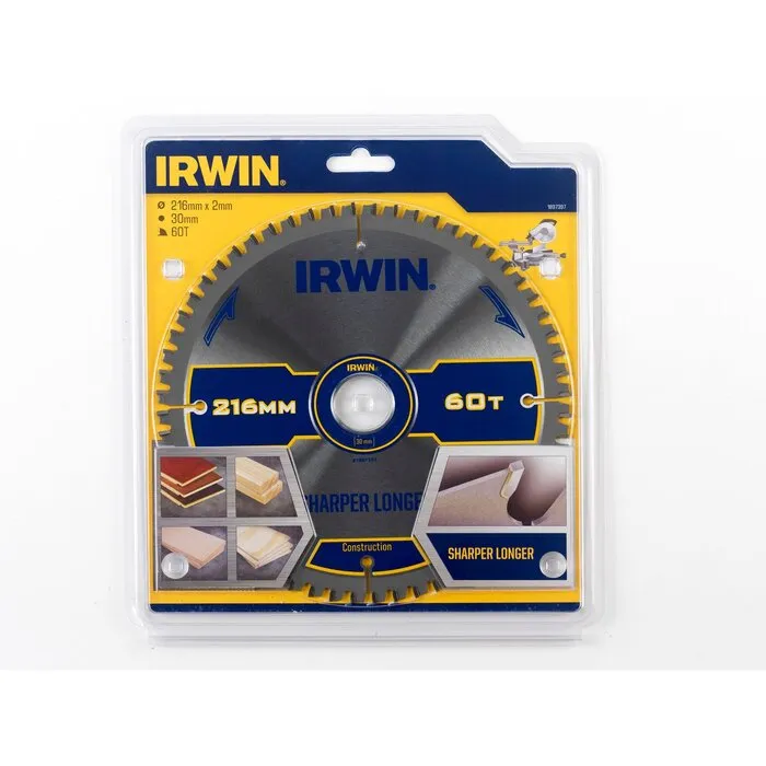 Irwin IRWIN Cirkelzaagblad T.C.T 216mm/60T- asgat 30mm