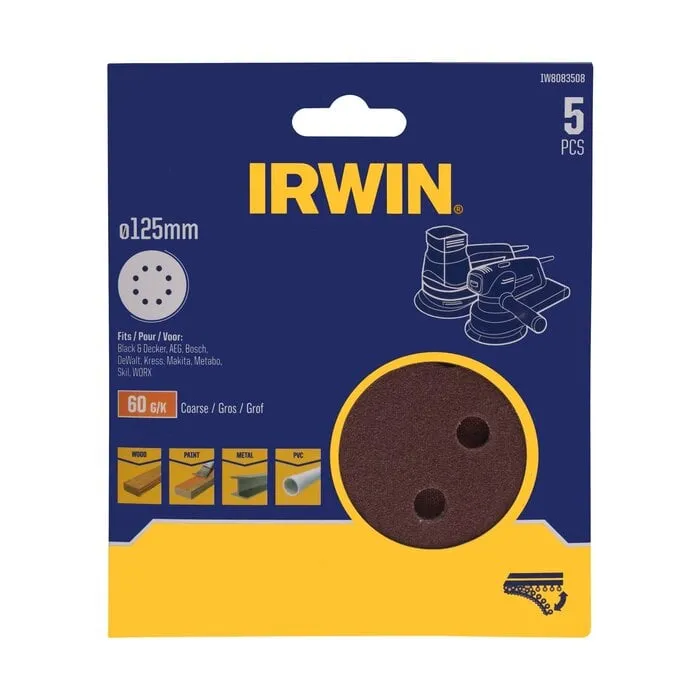Irwin IRWIN Schuurschijven excentrisch diameter 125mm met klittenband, K60