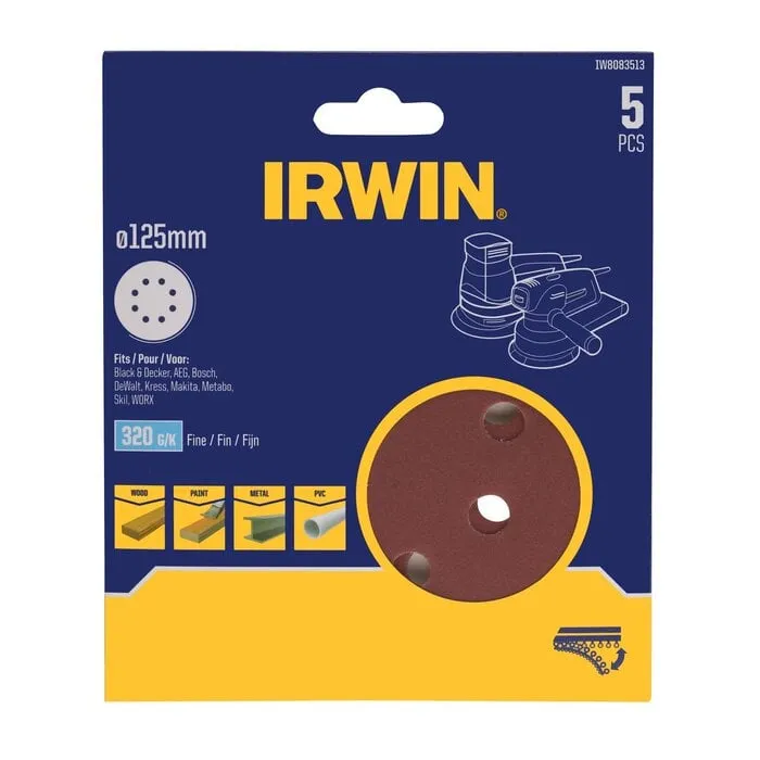 Irwin IRWIN Schuurschijven excentrisch diameter 125mm met klittenband, K320