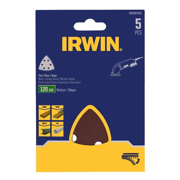 Irwin IRWIN Schuurstroken Delta 93x93mm met klittenband, K120
