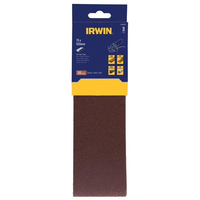 Irwin IRWIN Schuurband 3PCS 75x533mm K80