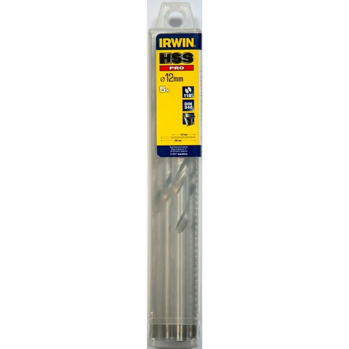 Irwin IRWIN HSS PRO Metaalboor (lang) 118° 12.0mm 5PCS