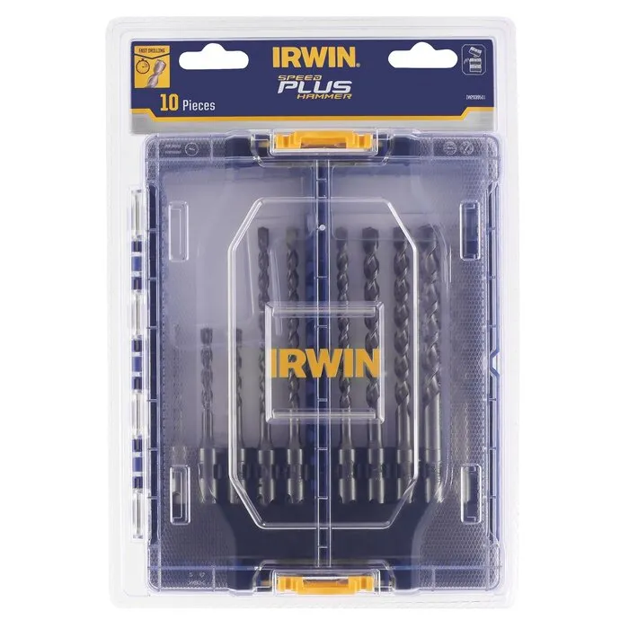 Irwin IRWIN SDS+ betonboren Set 10PCS 5x110mm, 5,5x110mm, 5,5x160mm, 6x110mm, 2x 6x160mm, 2x 8x160mm, 10x160mm en 12x160mm