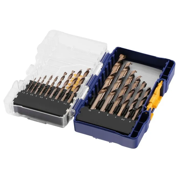 Irwin IRWIN HSS Metaalboor 135° Cobalt, 15PCS Set: 1,5 tot 10,0mm