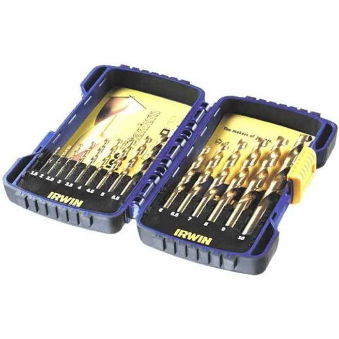 Irwin  IRWIN HSS Metaalboren 135° Titanium, 19PCS Set in metalen koffer: 1,0 - 10,0 mm