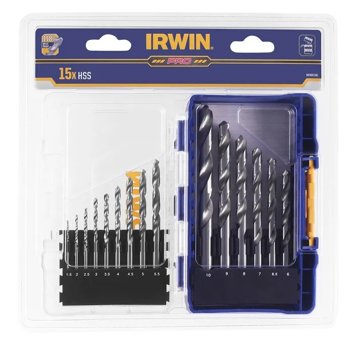 Irwin IRWIN HSS PRO, 15PCS Set: 1,5 tot 10,0mm