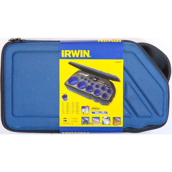 Irwin IRWIN Gatzaagkit 1200G: 16, 19, 22, 25, 29, 32, 35, 38, 44, 51, 64 en 76mm