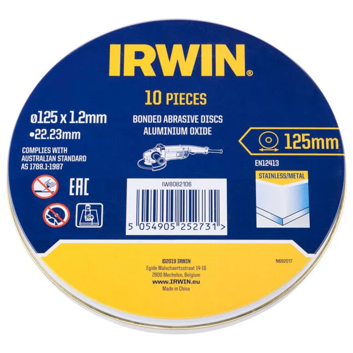 Irwin Blik doorslijpschijfven metaal 10PCS - 125x1,2mm