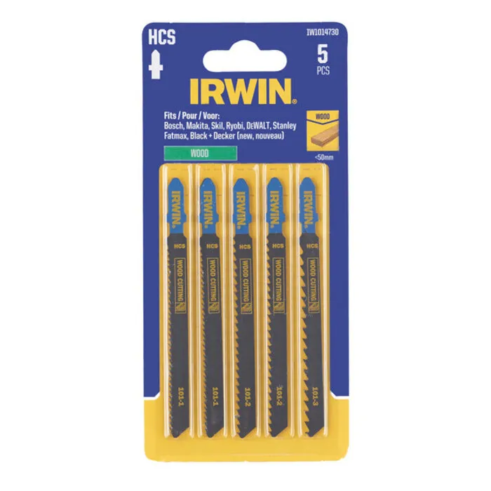 Irwin IRWIN Set decoupeerzaagbladen hout 1xgrof, 2xmedium, 2xfijn tot 50mm
