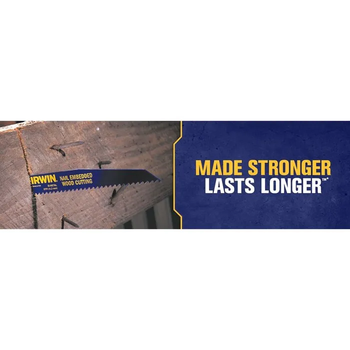 Irwin IRWIN Reciprozaagblad 300mm 6TPI, 5x zagen van hout met spijkers