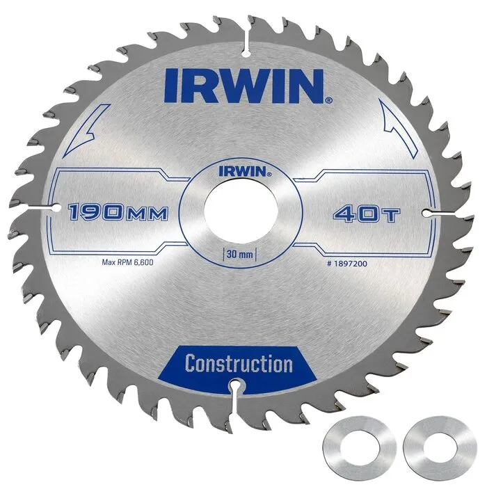 Irwin IRWIN Cirkelzaagblad T.C.T 190mm/40T- asgat 30mm