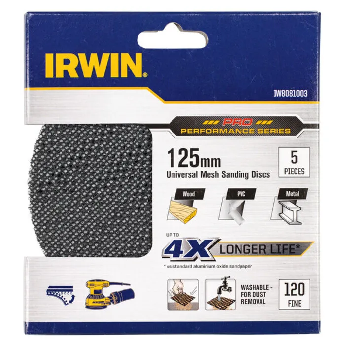 Irwin IRWIN Schuurgaas excentrisch, universeel, diameter 125mm, K120