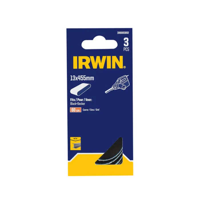 Irwin IRWIN Schuurband 3PCS BLACK+DECKER Powerfile, metaal, 13x455mm, K60
