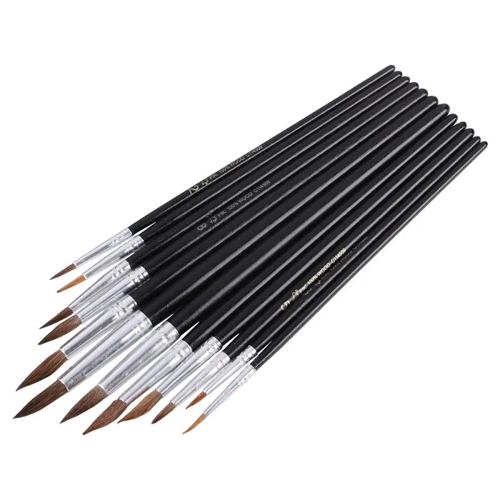 Copenhagen Copenhagen Pro penselenset 12-delig - voor aquarelverf - geitenhaar - 1 t/m 12