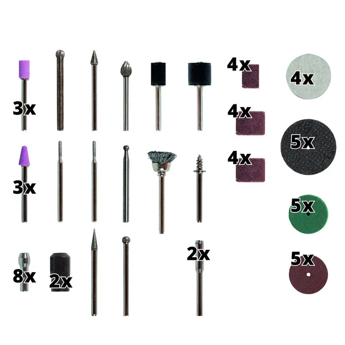 Einhell Gereedschap Einhell Slijp- en Graveer Accessoireset - 61-delig - Geschikt voor TE-MT 18/34 Li Solo, TE-MT 7,2 Li, TC-MG 135 E