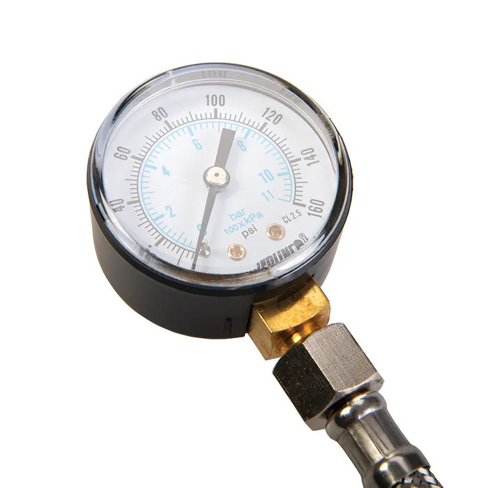 Silverline Silverline Waterdrukmeter met Roestvrijstalen Slang - 0 t/m 11 Bar