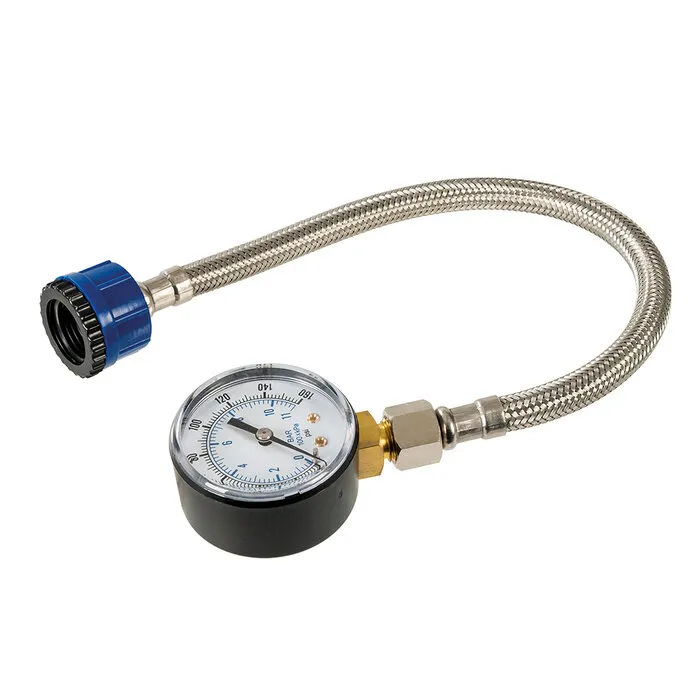 Silverline Silverline Waterdrukmeter met Roestvrijstalen Slang - 0 t/m 11 Bar