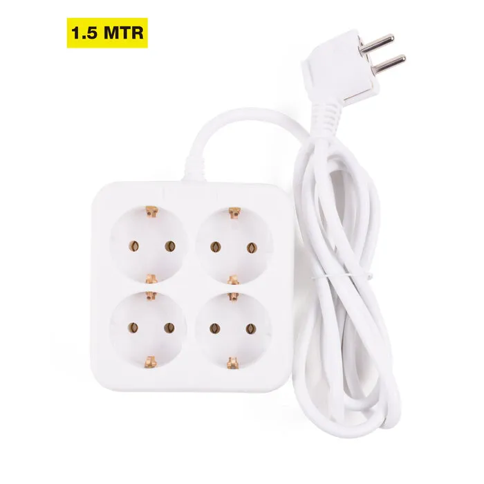 Benson Tools Stekkerdoos 4-voudig + RA + 1.5 mtr vierkant