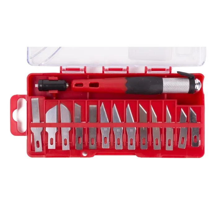 Benson Tools Precisie hobbymessen set met LED 15 dlg
