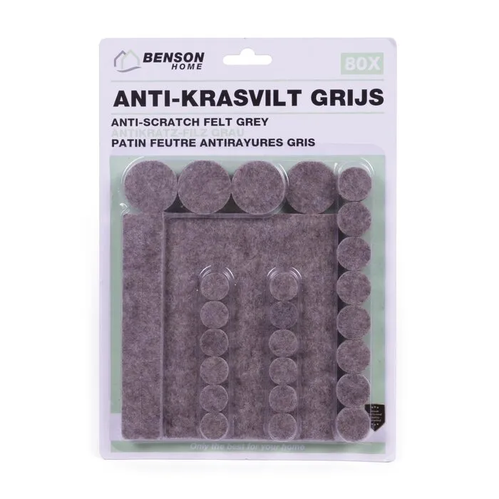 Benson Tools Benson Antikrasvilt set 80 dlg grijs