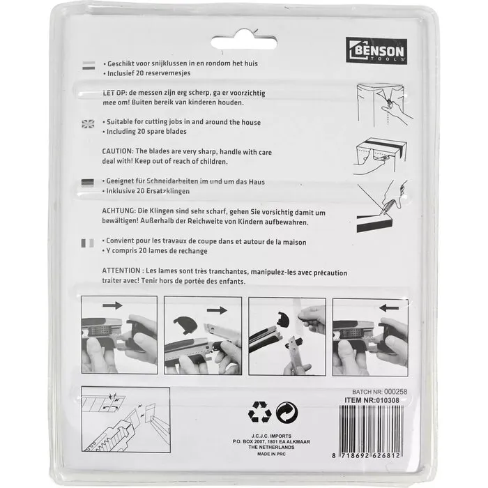 Benson Tools Afbreekmessen set 9 mm en 18 mm + 20 reservemessen