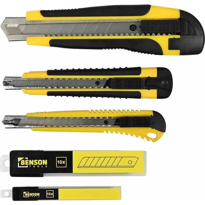 Benson Tools Afbreekmessen set 9 mm en 18 mm + 20 reservemessen
