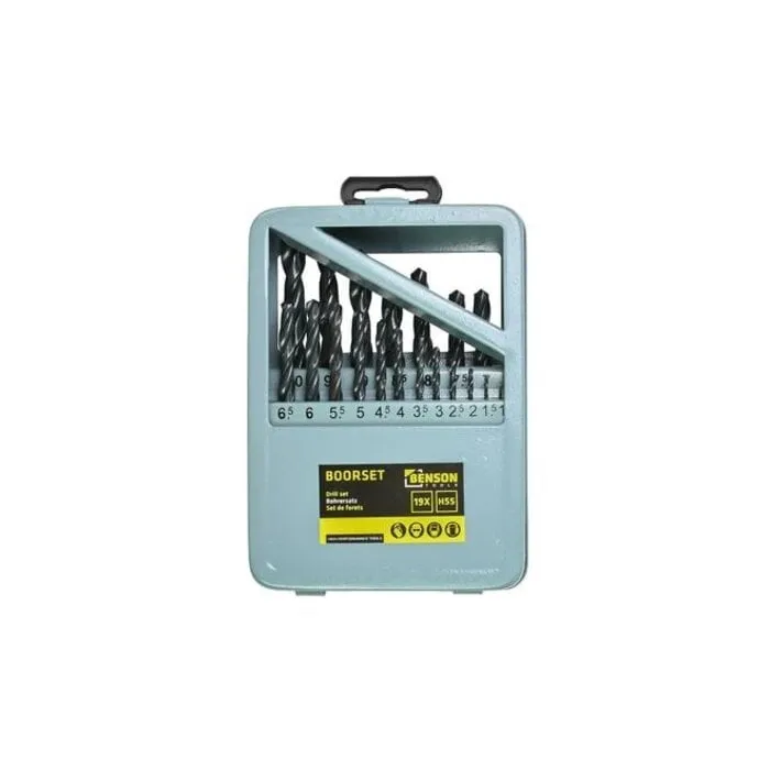 Benson Tools Benson Boorset 19 dlg HSS stalen cassette