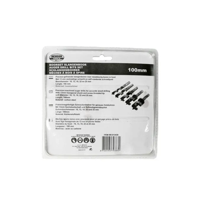 Benson Tools Benson Boorset 5 dlg slangenboor 100 mm