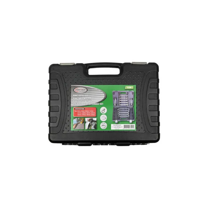 Benson Tools Ratel ring-steek sleutel 12 dlg + koffer