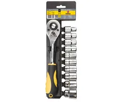 Topex Topex Doppen + Ratel 1/2", 11 Delig