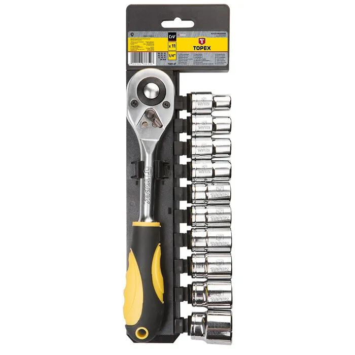 Topex Topex Doppen + Ratel 1/2", 11 Delig